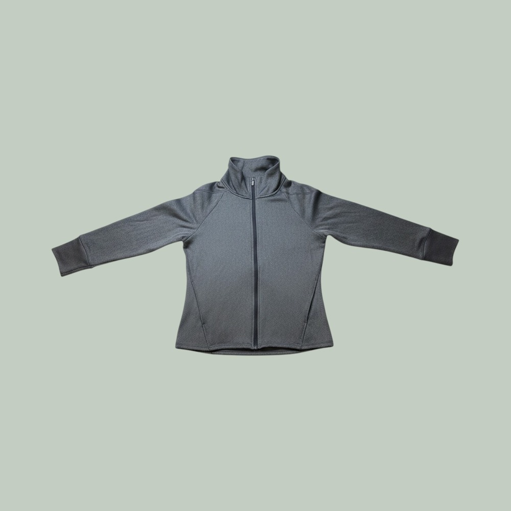 Champion C9 Jacket Womens S Full Zip Grey Herringbone Fleece Mock Neck EXCELLENT